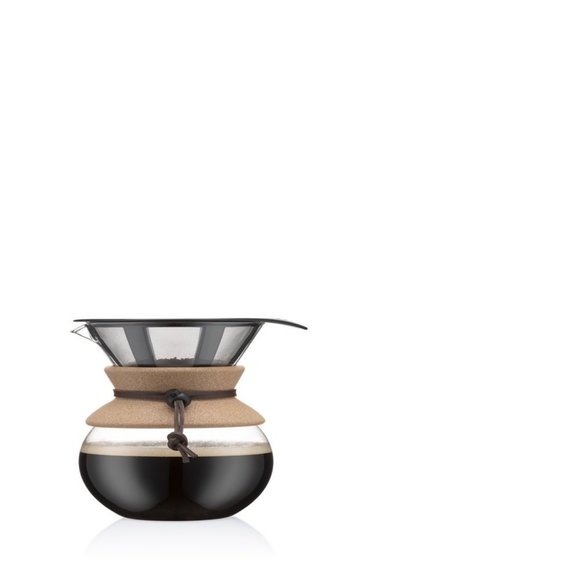 BODUM Pour over Coffee Maker w/ Permanent Filter, 34 oz/ 8 cup, Cork, scoop - Picture 4 of 12